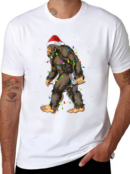 Festive Bigfoot Christmas T-Shirt