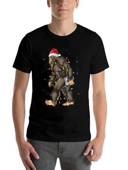 Festive Bigfoot Christmas T-Shirt