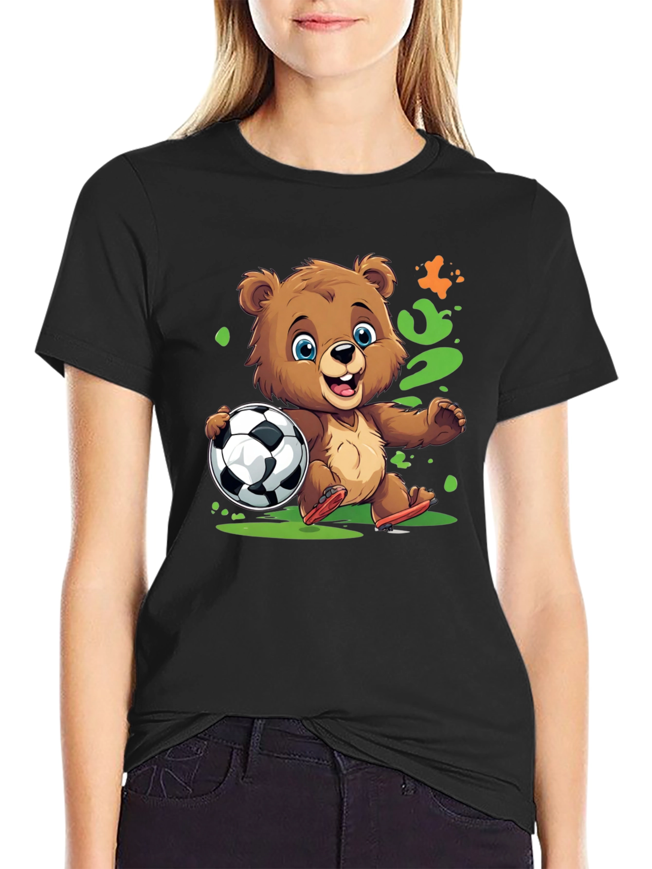 Bear Soccer T-Shirt - Cartoon Style