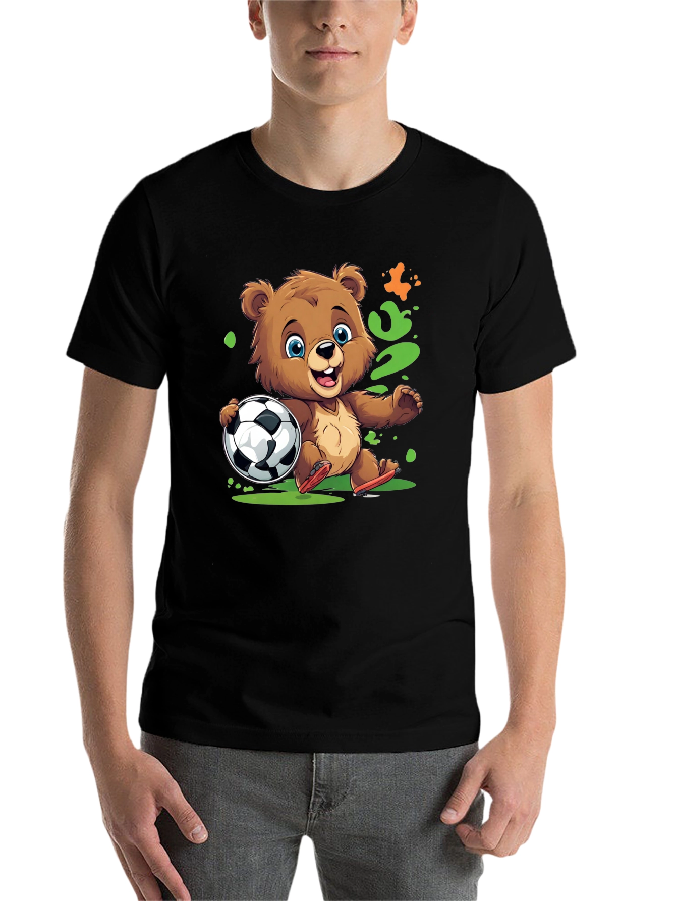 Bear Soccer T-Shirt - Cartoon Style