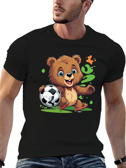 Bear Soccer T-Shirt - Cartoon Style