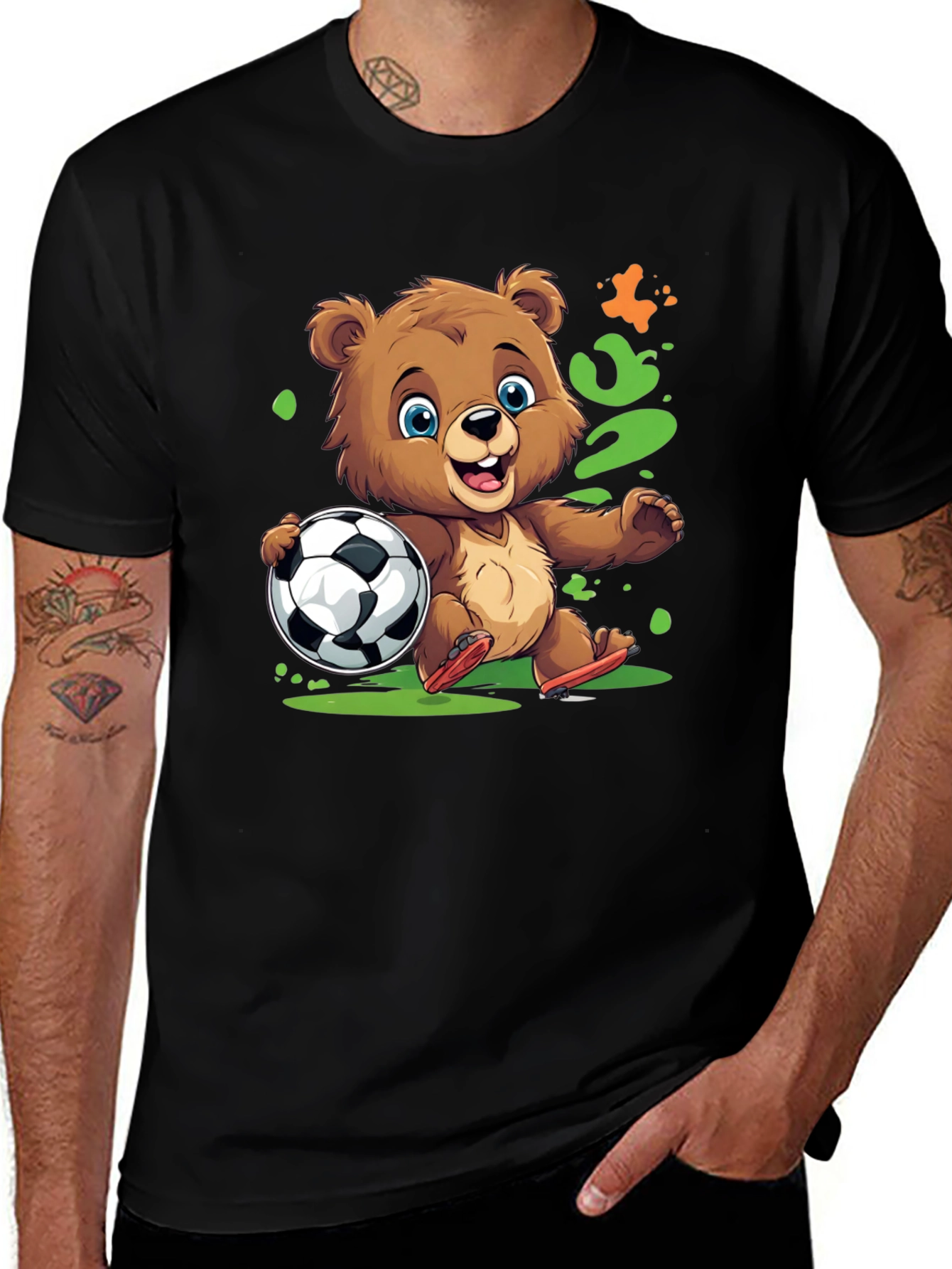 Bear Soccer T-Shirt - Cartoon Style