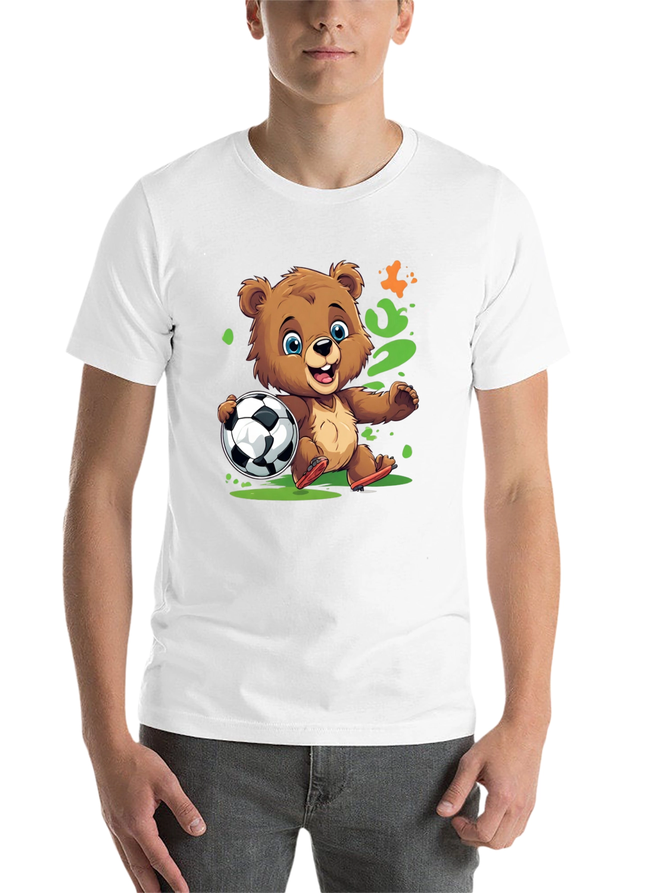 Bear Soccer T-Shirt - Cartoon Style