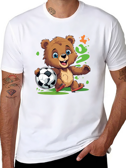 Bear Soccer T-Shirt - Cartoon Style