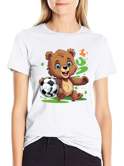 Bear Soccer T-Shirt - Cartoon Style