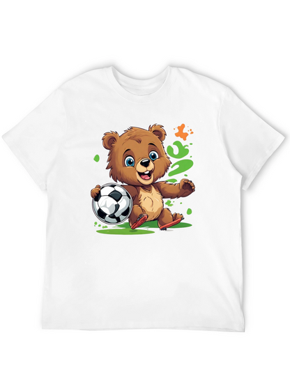 Bear Soccer T-Shirt - Cartoon Style