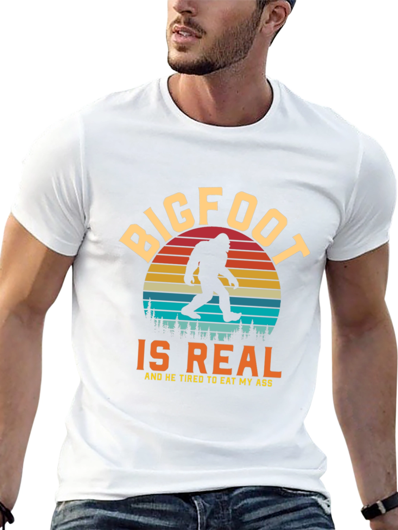 Bigfoot Is Real Funny Graphic Tee