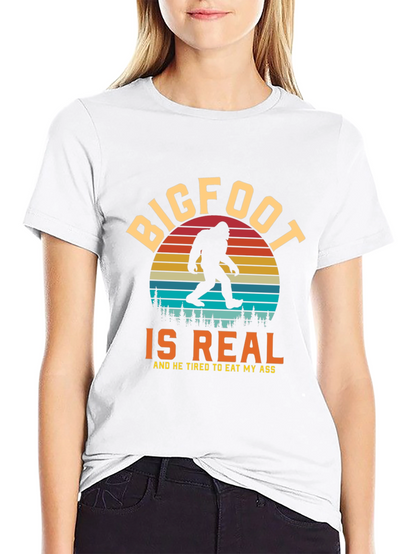 Bigfoot Is Real Funny Graphic Tee