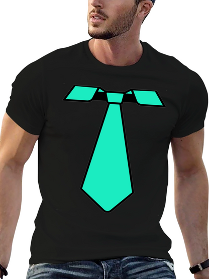 Cool Tie Graphic Tee - Black Cotton Blend T-Shirt