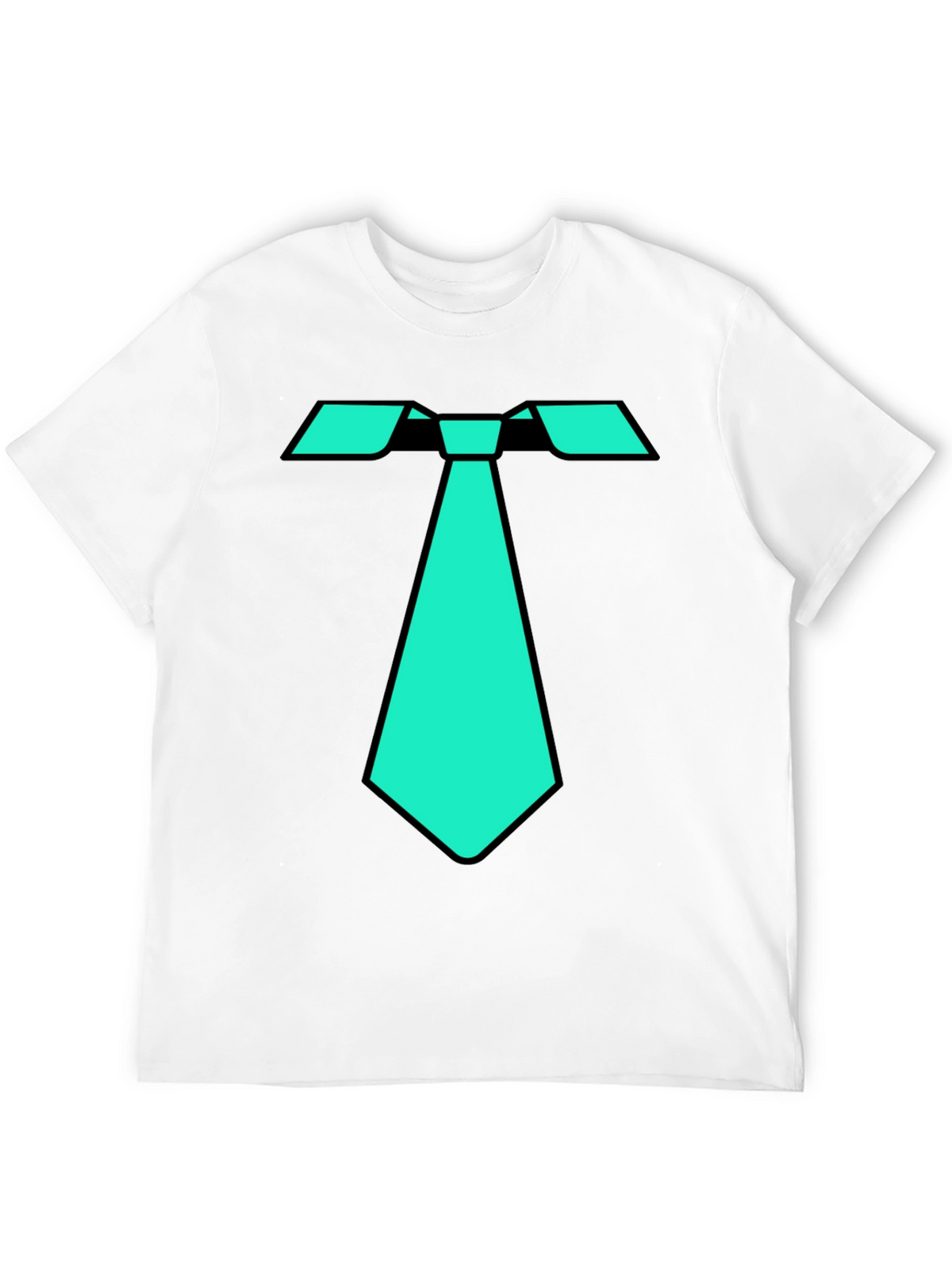 Cool Tie Graphic Tee - Black Cotton Blend T-Shirt