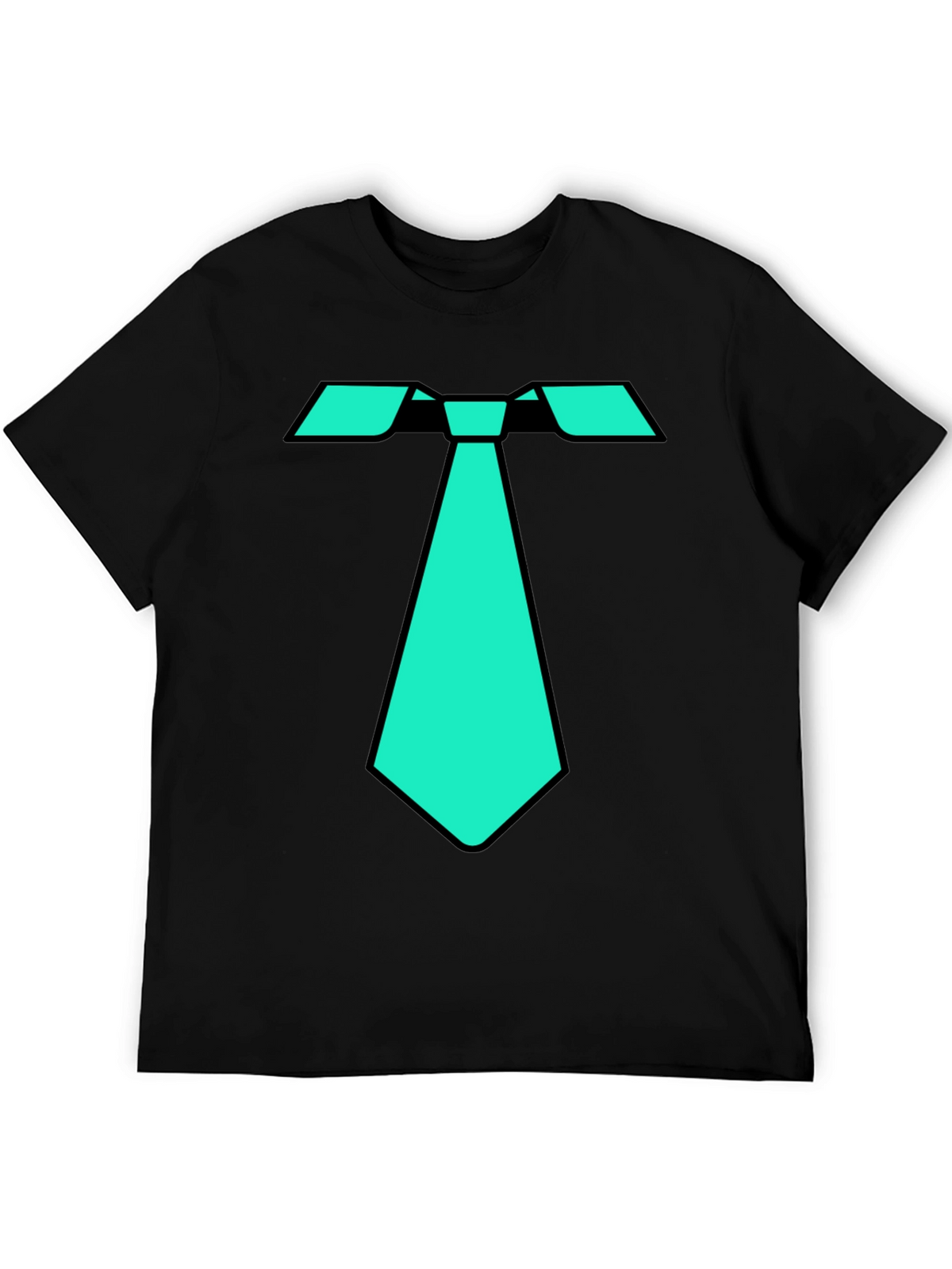 Cool Tie Graphic Tee - Black Cotton Blend T-Shirt