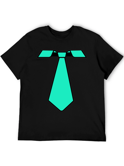 Cool Tie Graphic Tee - Black Cotton Blend T-Shirt