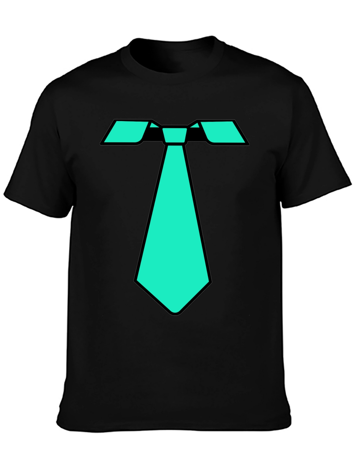 Cool Tie Graphic Tee - Black Cotton Blend T-Shirt