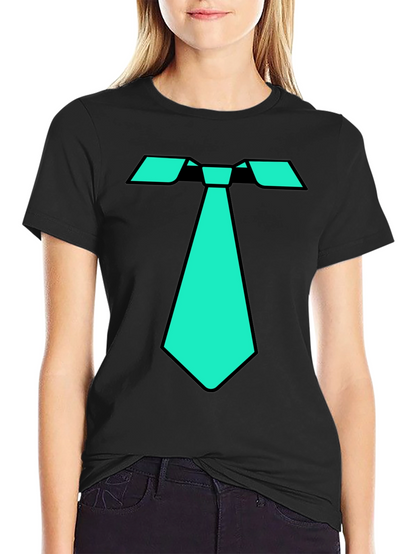 Cool Tie Graphic Tee - Black Cotton Blend T-Shirt