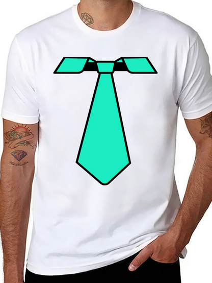 Cool Tie Graphic Tee - Black Cotton Blend T-Shirt