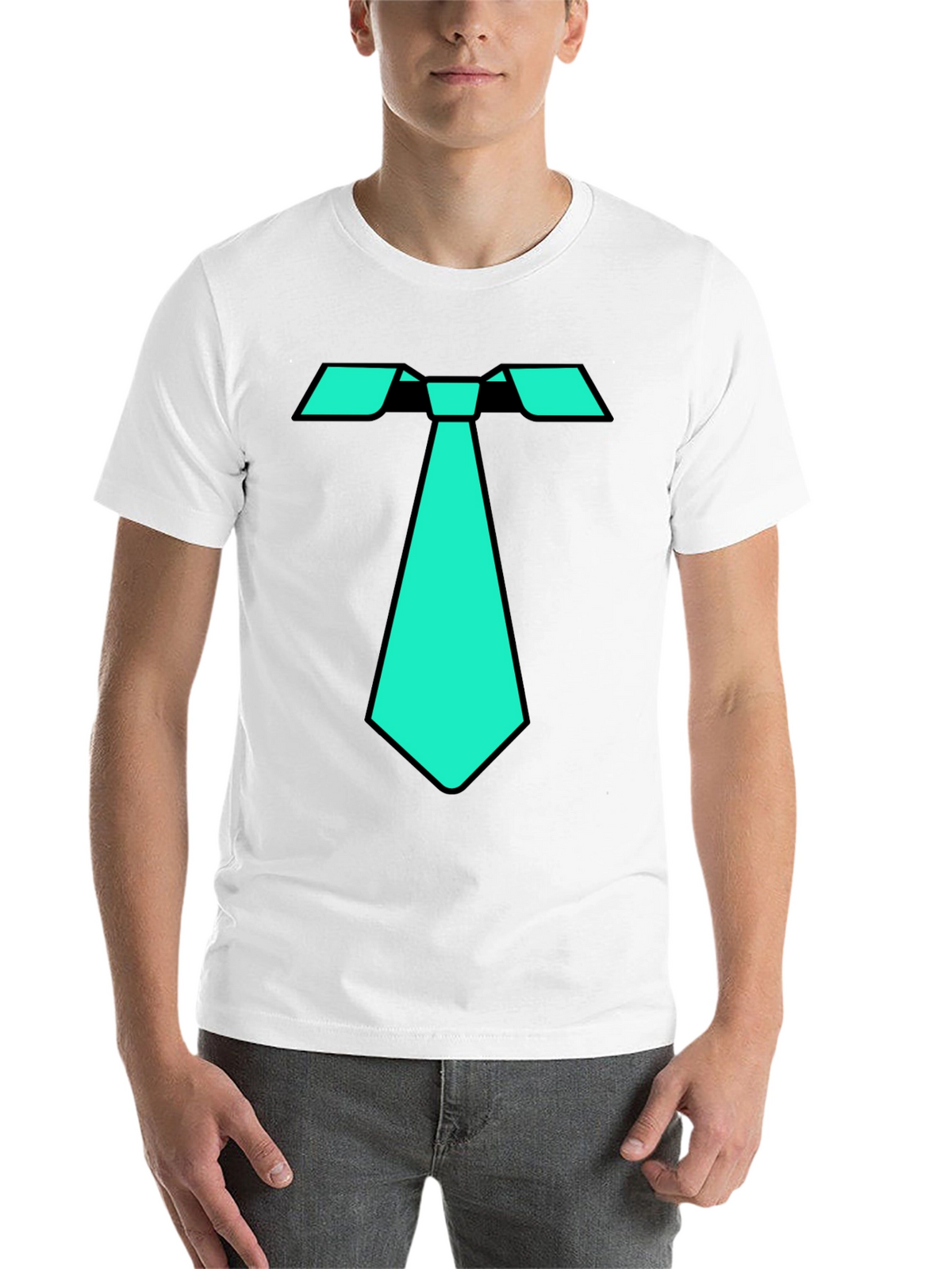 Cool Tie Graphic Tee - Black Cotton Blend T-Shirt