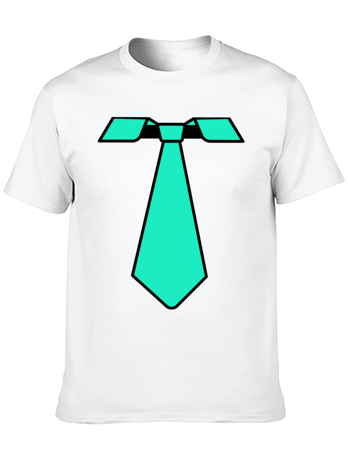 Cool Tie Graphic Tee - Black Cotton Blend T-Shirt