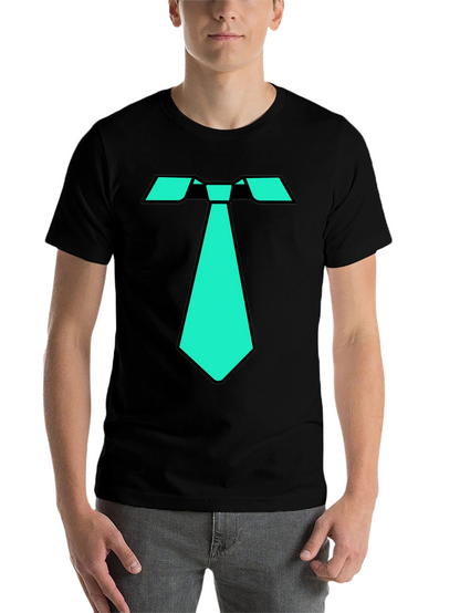 Cool Tie Graphic Tee - Black Cotton Blend T-Shirt