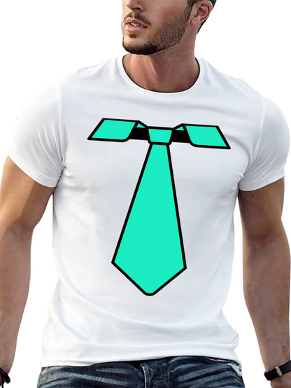 Cool Tie Graphic Tee - Black Cotton Blend T-Shirt