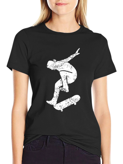 Skateboarder Graphic Black T-Shirt