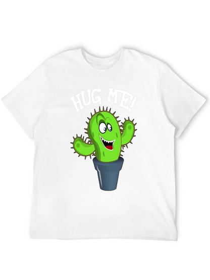 Hug Me Cactus Graphic Tee - Black
