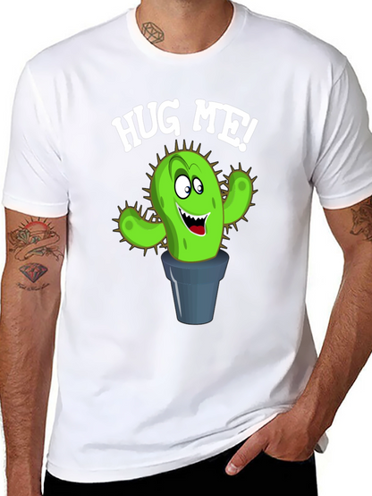 Hug Me Cactus Graphic Tee - Black