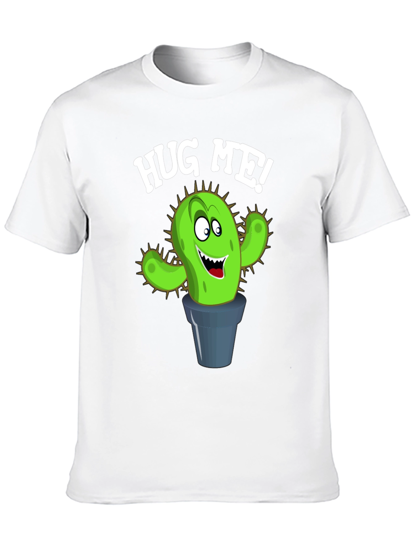 Hug Me Cactus Graphic Tee - Black