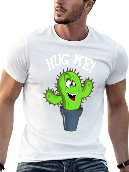 Hug Me Cactus Graphic Tee - Black