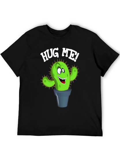 Hug Me Cactus Graphic Tee - Black