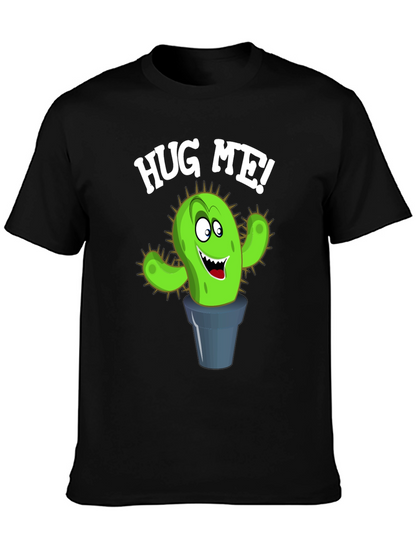 Hug Me Cactus Graphic Tee - Black