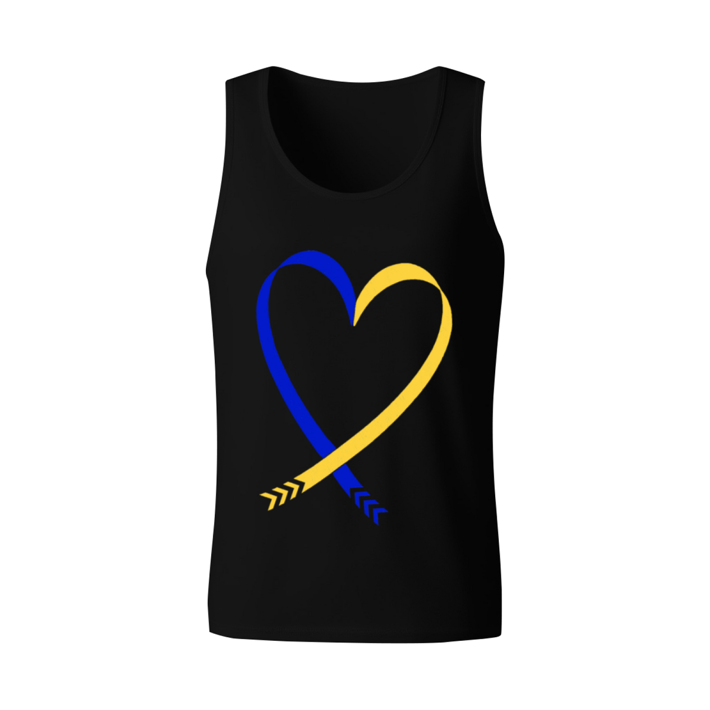 Blue Yellow Heart Ribbon Solidarity Support Men¡¯s Sleeveless Tank