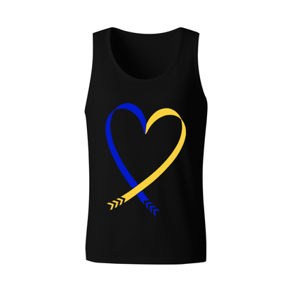 Blue Yellow Heart Ribbon Solidarity Support Men¡¯s Sleeveless Tank
