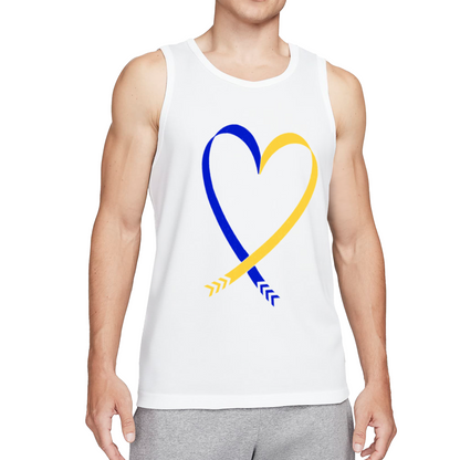 Blue Yellow Heart Ribbon Solidarity Support Men¡¯s Sleeveless Tank