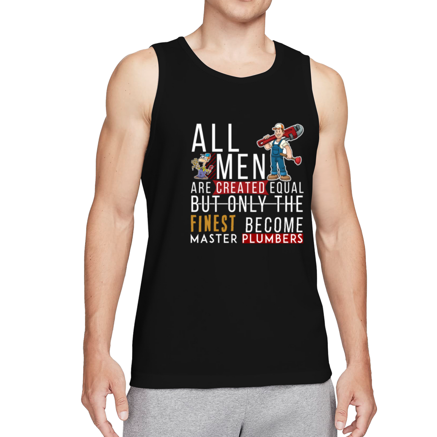 Master Plumber Funny Handyman Trade Worker Slogan Tank Top