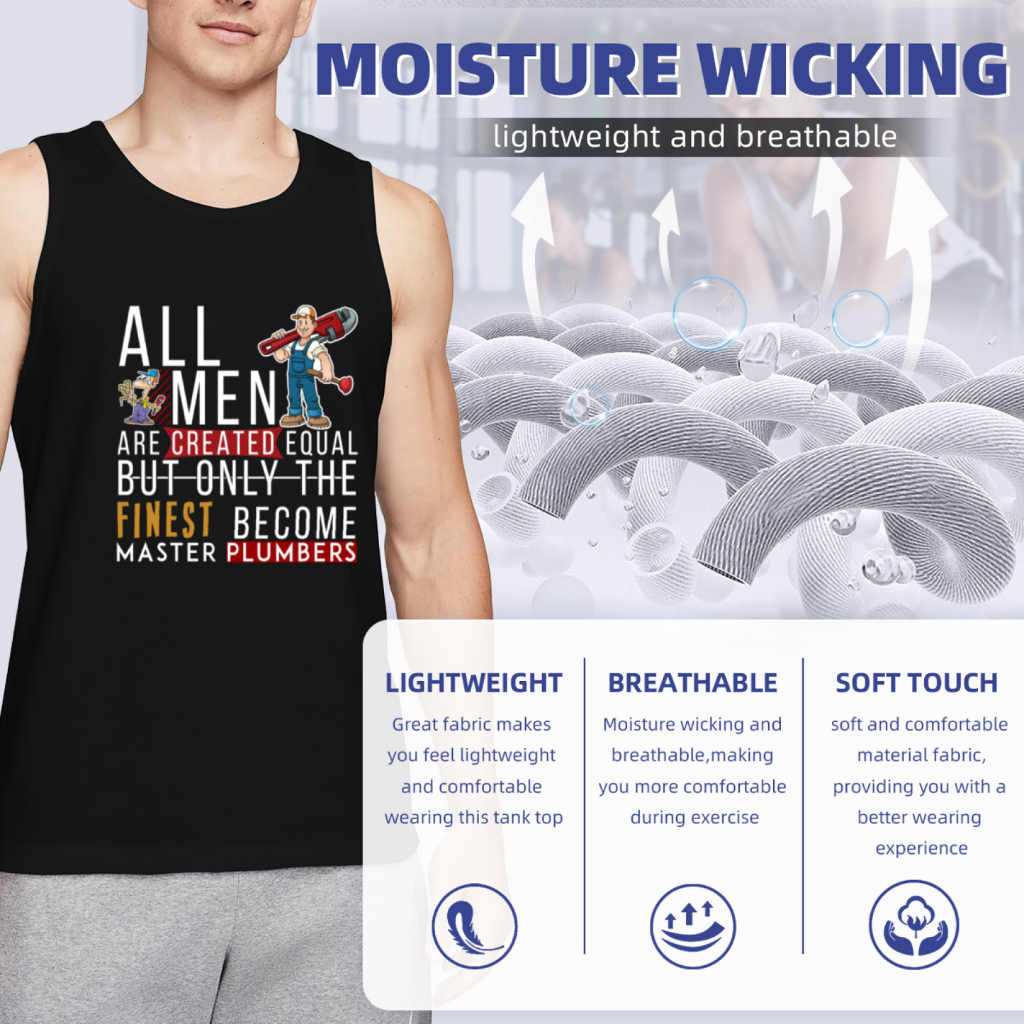 Master Plumber Funny Handyman Trade Worker Slogan Tank Top