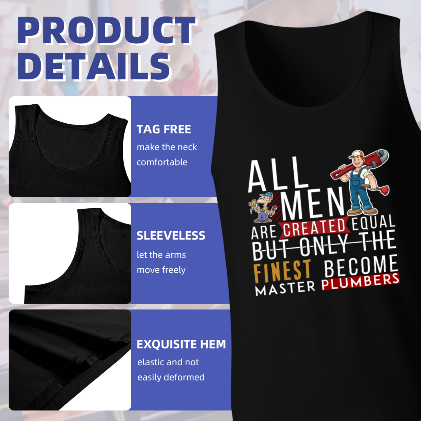 Master Plumber Funny Handyman Trade Worker Slogan Tank Top