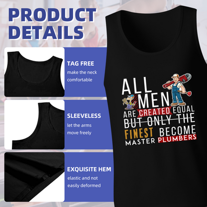 Master Plumber Funny Handyman Trade Worker Slogan Tank Top