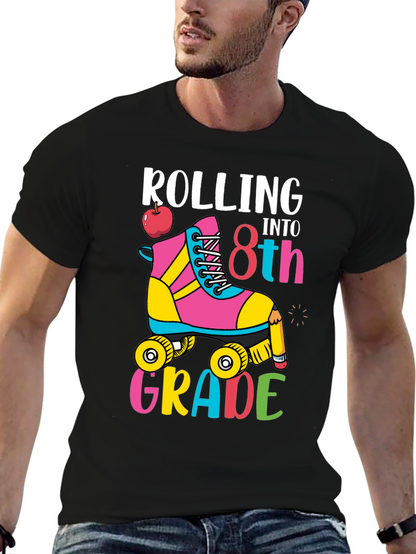 Rolling Into 8th Grade Skates T-Shirt
