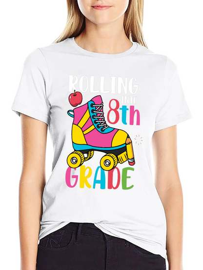 Rolling Into 8th Grade Skates T-Shirt