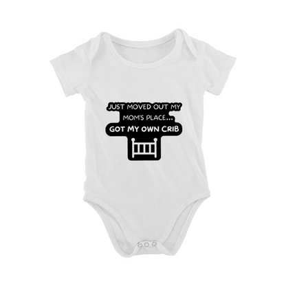 Just Moved Out Mom¡¯s Crib Funny Newborn Coming Home Romper