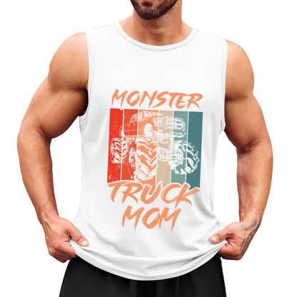 Retro Color Block Monster Truck Mom Offroad Lover Sleeveless Tee