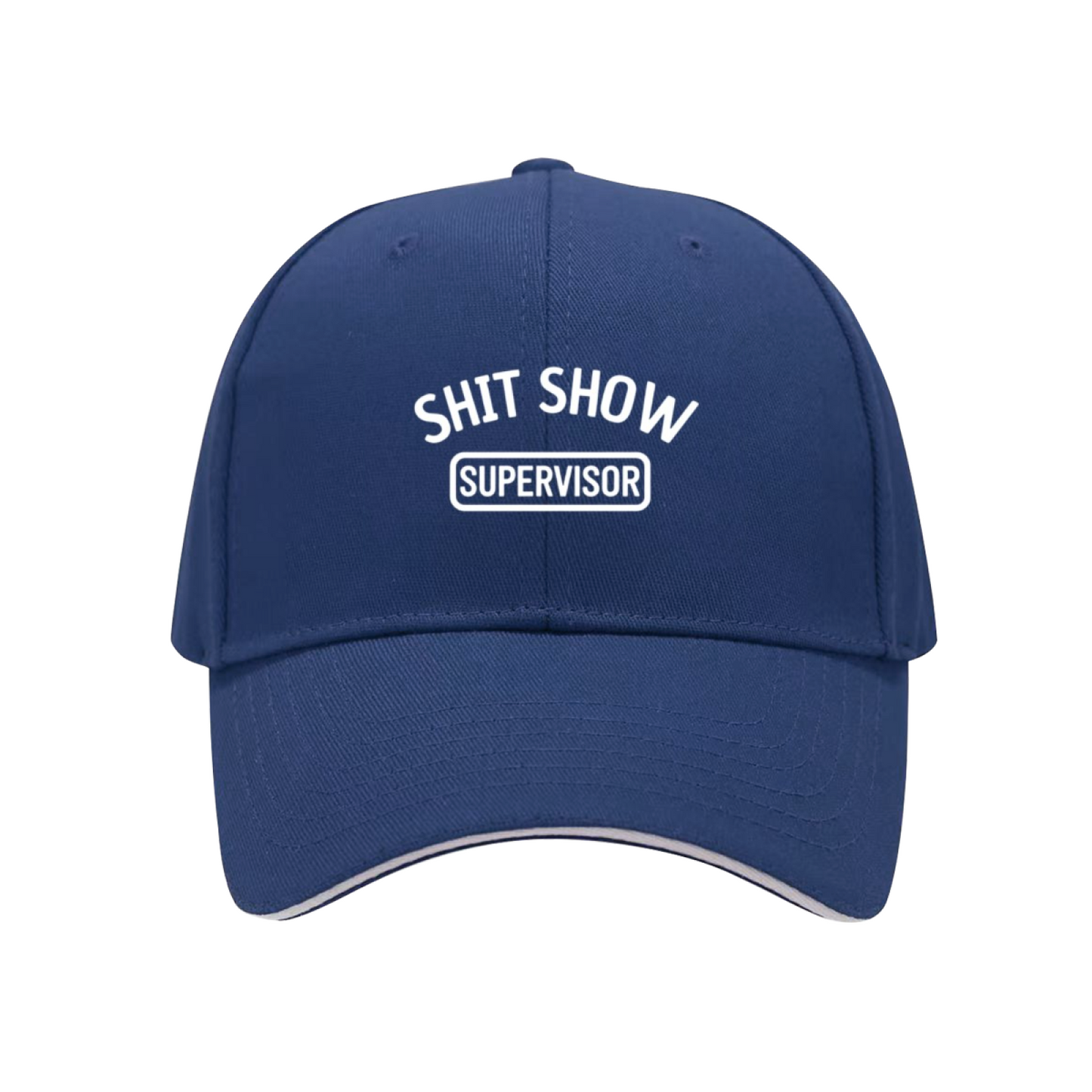 Hilarious SHIT SHOW SUPERVISOR Red Sandwich Brim Baseball Cap Sarcastic Daily Hat