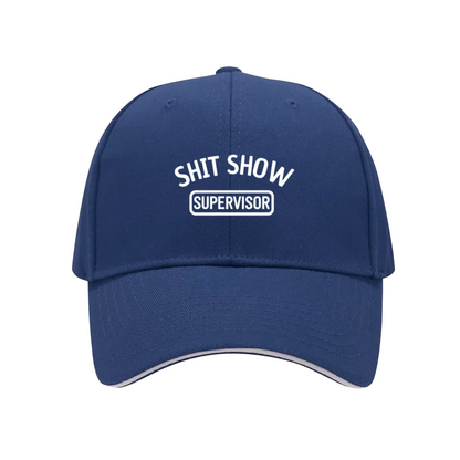 Hilarious SHIT SHOW SUPERVISOR Red Sandwich Brim Baseball Cap Sarcastic Daily Hat