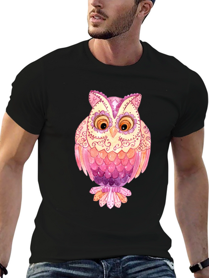 Owl Graphic T-Shirt - Mens Black Tee