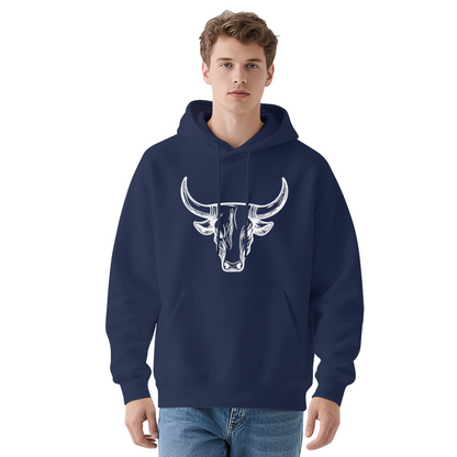 Bold White Bull Head Red Men¡¯s Hoodie, Soft All-Day Comfort