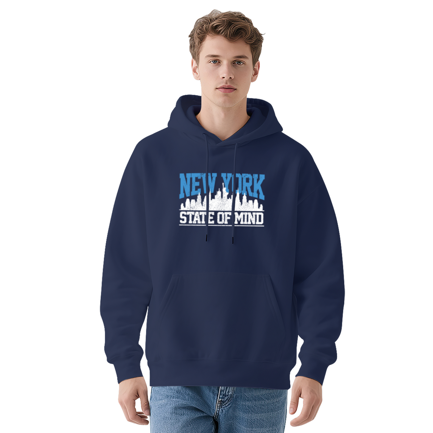 New York State Of Mind City Skyline Hoodie, Fashionable Soft Comfort Outerwear