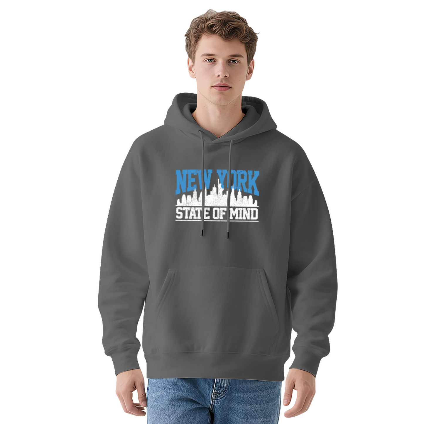 New York State Of Mind City Skyline Hoodie, Fashionable Soft Comfort Outerwear