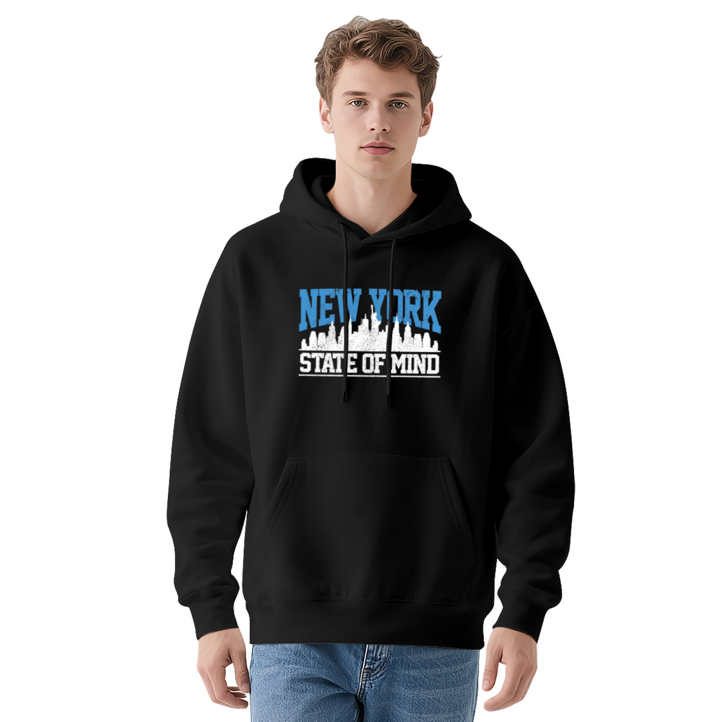 New York State Of Mind City Skyline Hoodie, Fashionable Soft Comfort Outerwear
