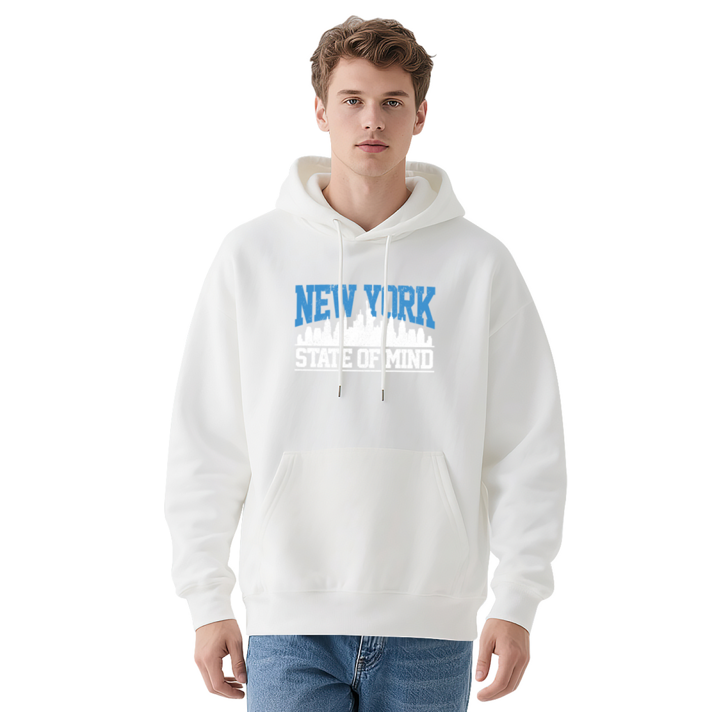 New York State Of Mind City Skyline Hoodie, Fashionable Soft Comfort Outerwear