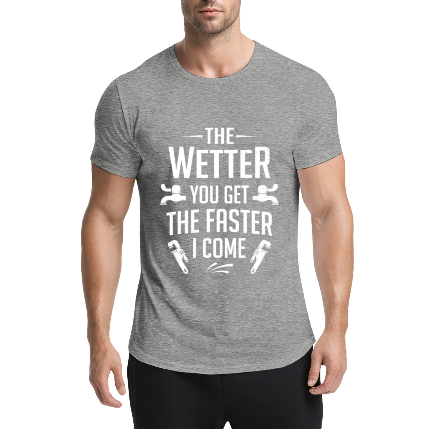 Funny Plumber Pun The Wetter You Get The Faster I Come Tee